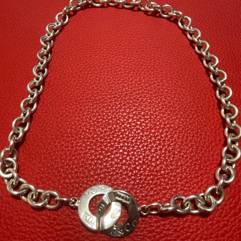Tiffany & Co Silver 1837 Interlocking Circle Link Necklace